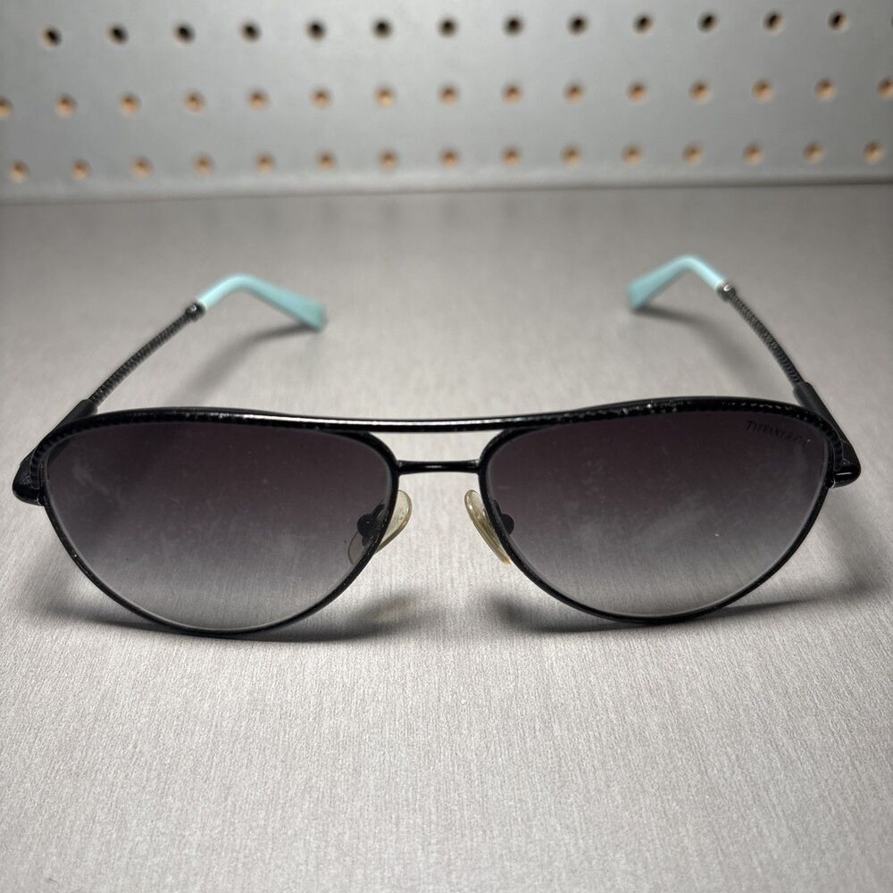 Tiffany & Co Sunglasses Aviator TF3062 Diamond Point Black Rims FRAMES ONLY